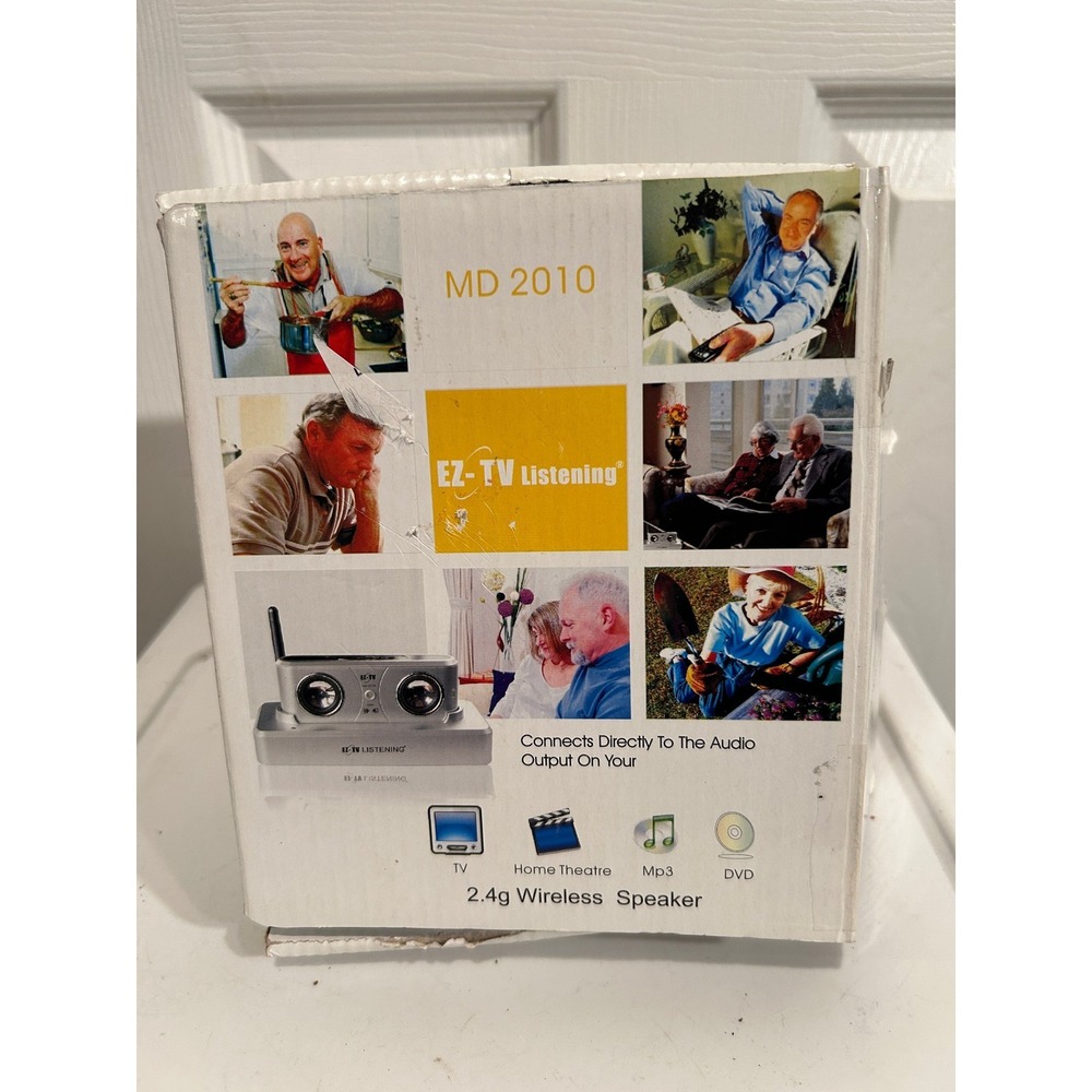 EZ-TV Listening MD 2010 Wireless 2.4g TV Speaker Silver System